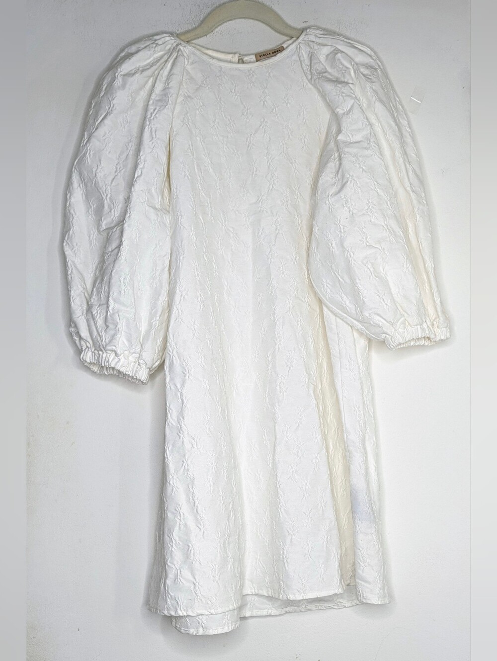 Anthropologie X Stella Nova White Puff-Sleeve Dress - Picture 1 of 4